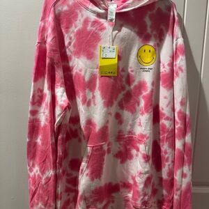 H&M Pink and White Tie-Dye Kids Hoodie